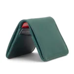Men's Green Leather Slim Wallet Exterior View