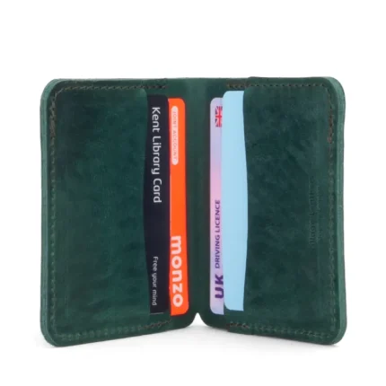 Men's Green Leather Slim Wallet