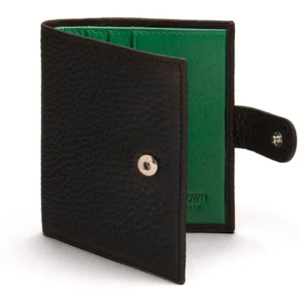 Men's Green/Black Compact Bifold Leather Wallet
