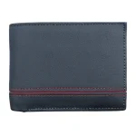 Men's Grey Leather ID Card Window Wallet