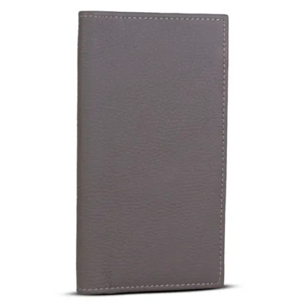 Men's Light Gray Slim Elite Long Leather Wallet