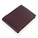 Men's Maroon Bifold Coin Pocket Leather Wallet