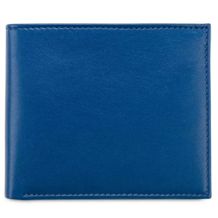 Men'S Navy Blue Bifold Artificial Leather Wallet Back