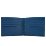 Men's Navy Blue Bifold Artificial Leather Wallet Open