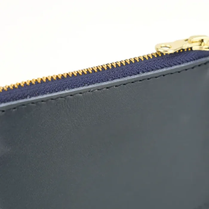 Men'S Navy Leather Zip Purse Zip View