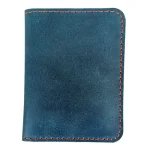 Men's Navy Mini Bifold Card Holder Leather Wallet
