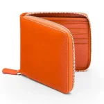 Men's Orange Leather Wallet With Zip Around