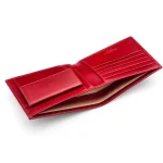 Men's Red Classic Leather Wallet With Coin Pocket - Image 3
