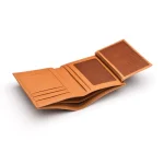 Men's Tan Leather 6 Credit Card And ID Compact Wallet Inner View