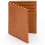 Men's Tan Leather 6 Credit Card And ID Compact Wallet