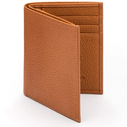 Men's Tan Leather 6 Credit Card And ID Compact Wallet