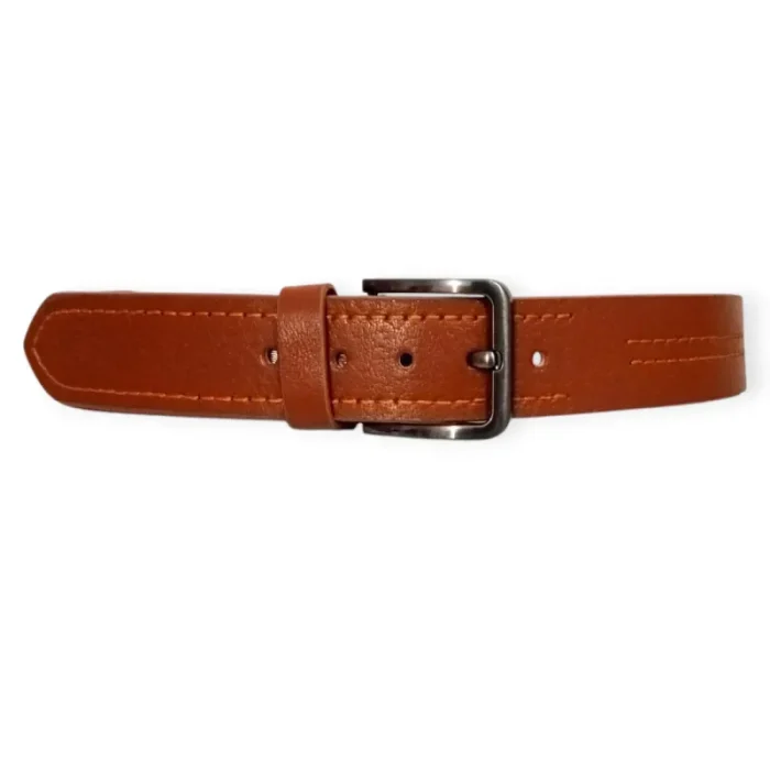 Men'S Tan Casual Leather Belt Wearing Look