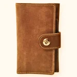 Men's Tan Leather Travel Wallet with Passport Holder