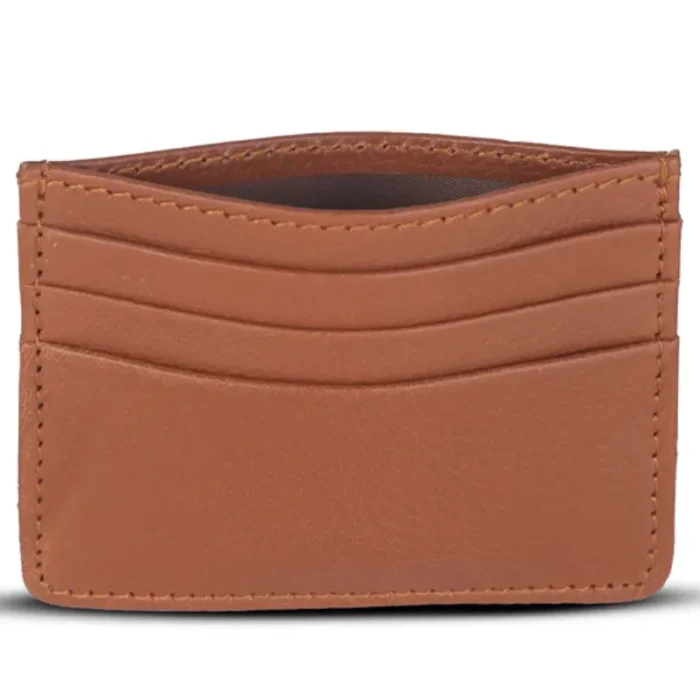 Men'S Tan Slim Genuine Leather Card Holder View