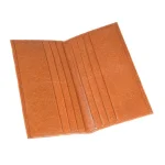 Men's Tan Tall Slim Leather Wallet With 12 Credit Card Slots Inside View