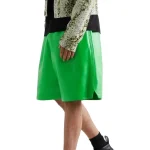 Men's Wide Leg Green Leather Shorts