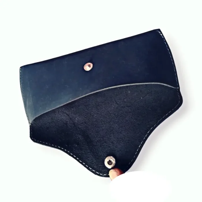 Navy Leather Eyewear Cover Inner View