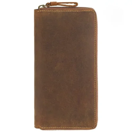 Oil Tan Chain Cash and Coin Zipped Purse