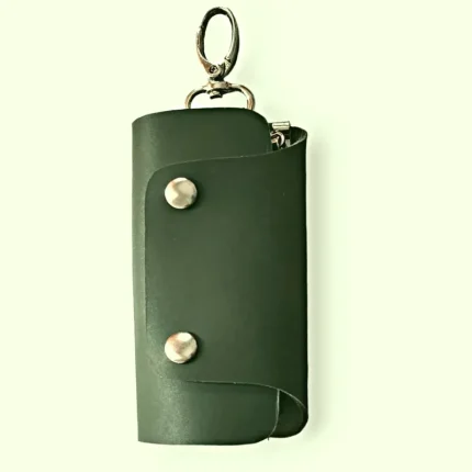 Olive Genuine Leather Key Holder Pouch