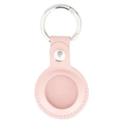 Pink Leather AirTag Holder
