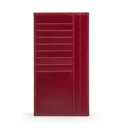 Red Big Flat Leather Wallet With 8 CC Slot