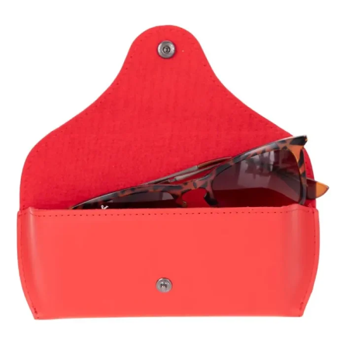 Red Leather Sunglasses Case View