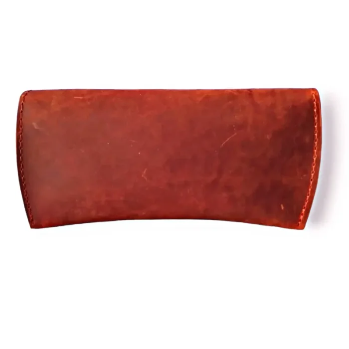 Rust Leather Glasses Cover Back View