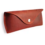 Rust Leather Glasses Cover Side View