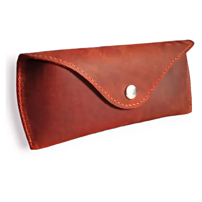 Rust Leather Glasses Cover Side View
