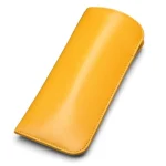 Soft Yellow Large Leather Glasses Case Back