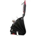 Women's Black-Red Leather Card Holder Wallet Side View