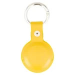 Yellow Leather AirTag Holder Back