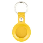 Yellow Leather AirTag Holder