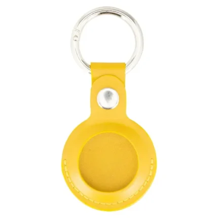 Yellow Leather AirTag Holder