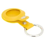 Yellow Leather AirTag Holder Open View