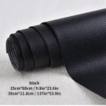 Black Self-Adhesive Leather Repair Patch Kit for Seats and Furniture