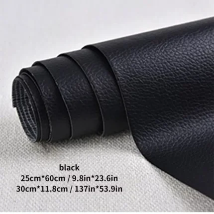Black Self-Adhesive Leather Repair Patch Kit for Seats and Furniture