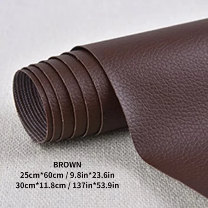 Brown Self-Adhesive Leather Repair Patch Kit For Seats And Furniture