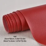 Red Self-Adhesive Leather Repair Patch Kit for Seats and Furniture
