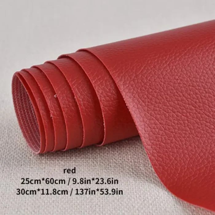 Red Self-Adhesive Leather Repair Patch Kit For Seats And Furniture
