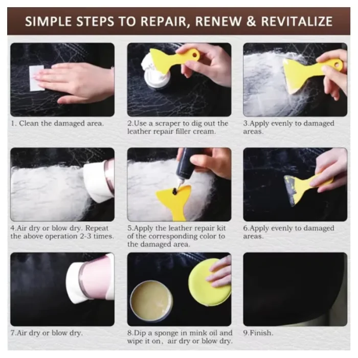 Seisso Leather And Vinyl Repair Kit 4