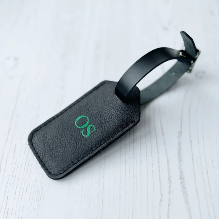 Leather Luggage Tag (Black) - 2