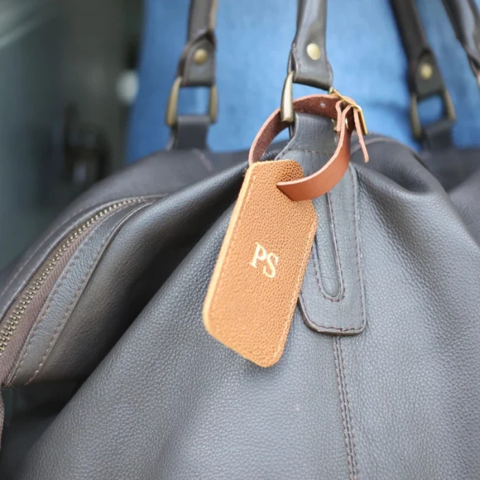 Leather Luggage Tag (Cobalt Blue) - 2