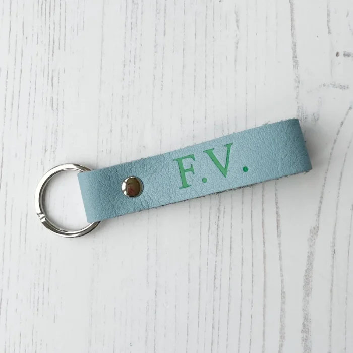 Leather Luggage Tag (Dusky Blue) - 2