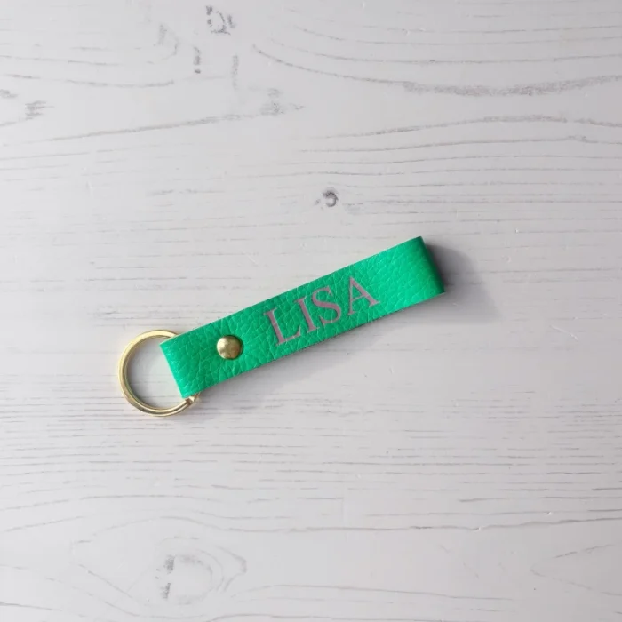 Leather Luggage Tag (Fluoro Green) - 2