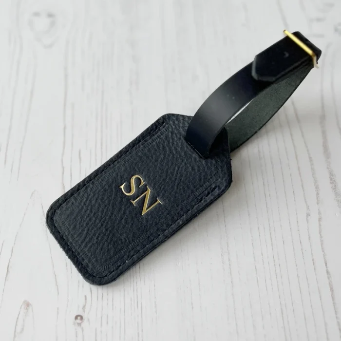 Leather Luggage Tag (Navy) - 2