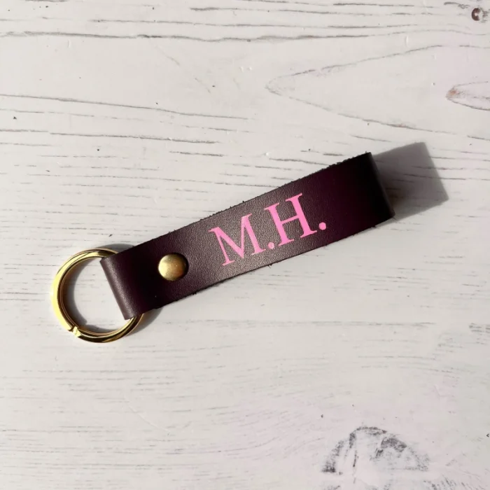 Leather Luggage Tag (Purple) - 2
