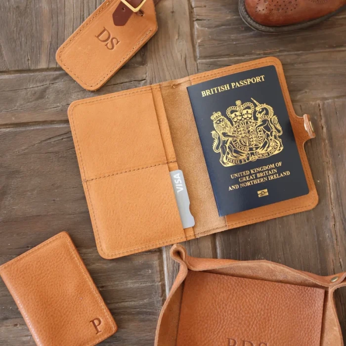 Leather Luggage Tag (Tan) - 2