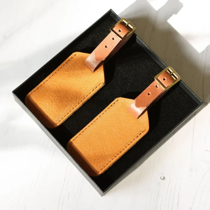 Leather Luggage Tag (Tan) - 3