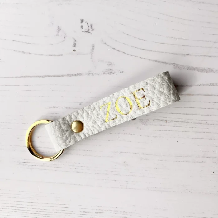 Leather Luggage Tag (White Pebble Grain) - 2